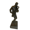 Music Decor Brass Statue Male Player Carving Bronze Sculpture Tpy-748